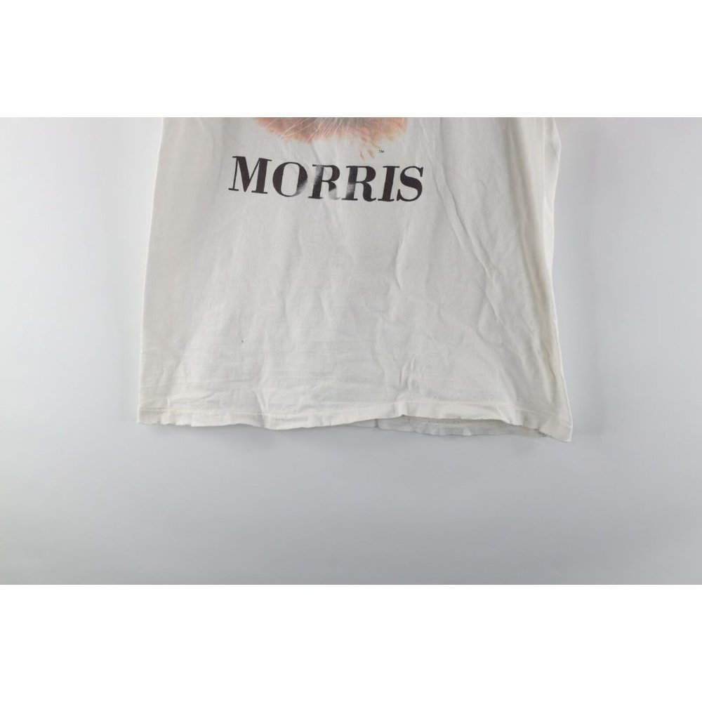 Vintage 70s Mens Medium 9Lives Morris the Cat Spell Out Short Sleeve T-Shirt USA - Picture 3 of 10